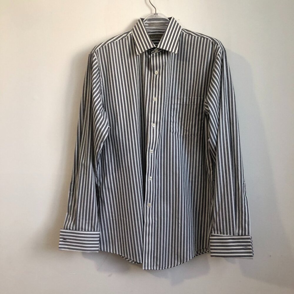 Vintage Van Heusen French Cuff Striped Fitted Dress Shirt NWOT Size 16 1/2 34/35